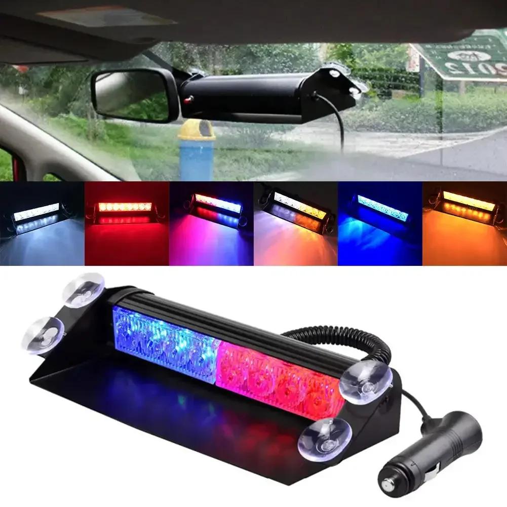 8 LED policejních světel Stroboskop pro auto 12V nouzová signální lampy Výstražné světlo Auto Truck Bliká Osvětlení čelního skla