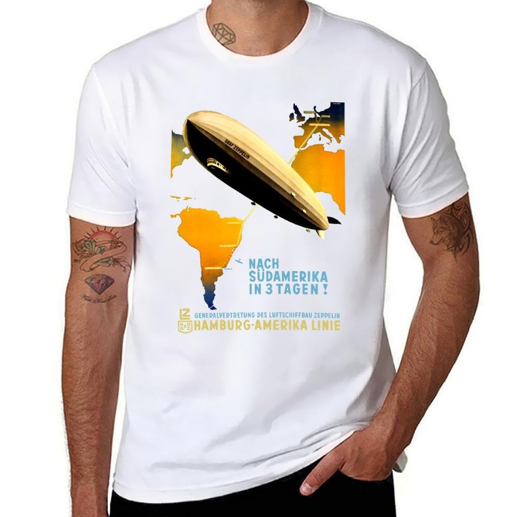 Flug Zeppelin Berlin nach Buenos Aires Werbe T-Shirt Ultra Weiches Atmungsaktives Tee Top