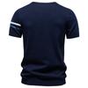 AIOPESON Herren T-Shirt 100% Baumwolle Gestreifte Ärmel Rundhals Smart Casual Old Money Basic T-Shirt Atmungsaktives Sommer Strickoberteil