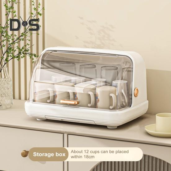 Baby Bottle Drying Rack with Cover 360-Degree Sealing Kitchen Cabinet Organizer Bottle Holder for Valves Straws Nipples Space-Saving Countertop Dryer
