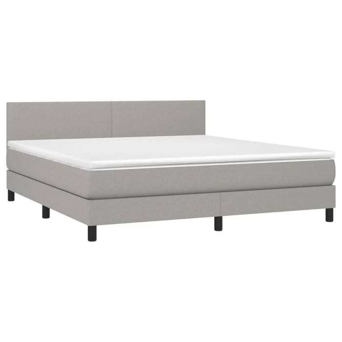 Maison Exclusive - Sommier à lattes de lit et matelas et LED Gris clair 180x200 cm
