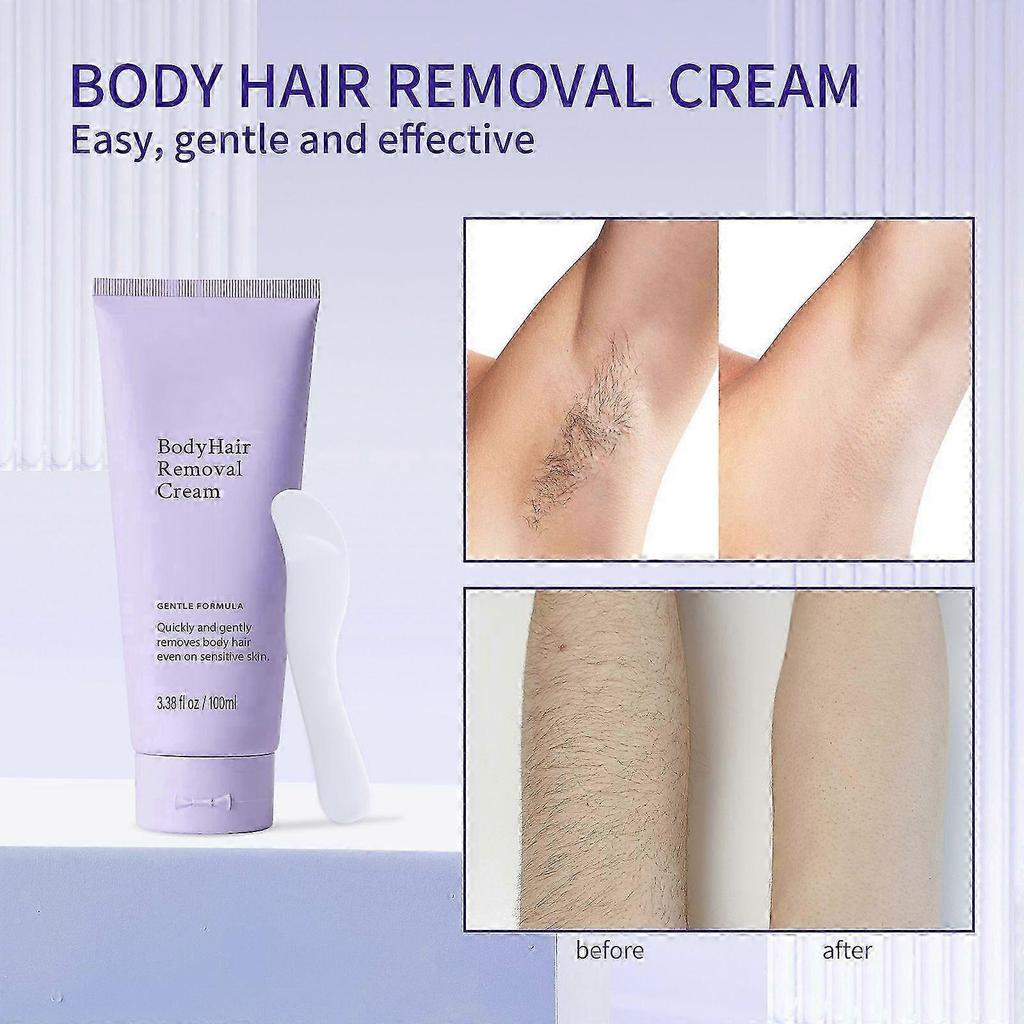 Cremă de Epilat Corp cu Aplicator Spatulă, Formulă Blândă, Sigură pentru Piele Sensibilă 100ml