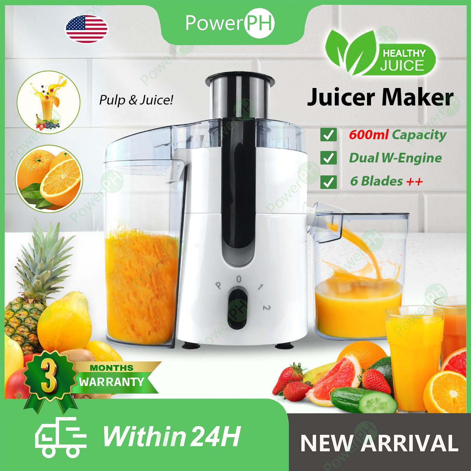 POWERPH Fruit Vegetable Juice Mixer Juicer Blender Electric Hosehold Juicer With Large Caliber