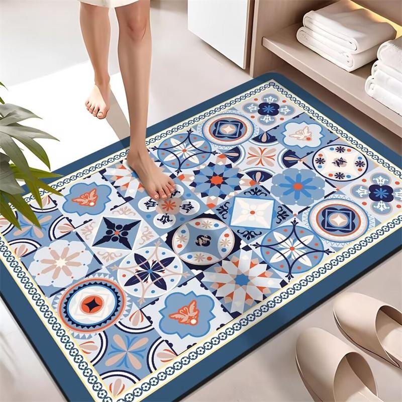 Bathroom Door MAT Kitchen Floor Mat Home Diatomaceous Earth Oil Absorbing Water Absorbing Soft Cushion Door Mat Quick Drying Long Strip Rug