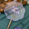 Floral Pattern Silk Fan with Tassels Pendant Tuan Fan  Photography Prop