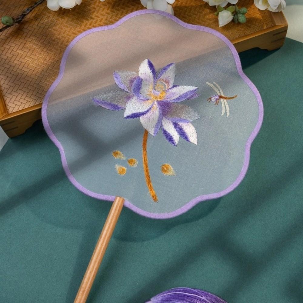 Handheld Silk Fan Floral Pattern Tuan Fan Group Fan Chinese Style Embroidery Fan  Home Decor