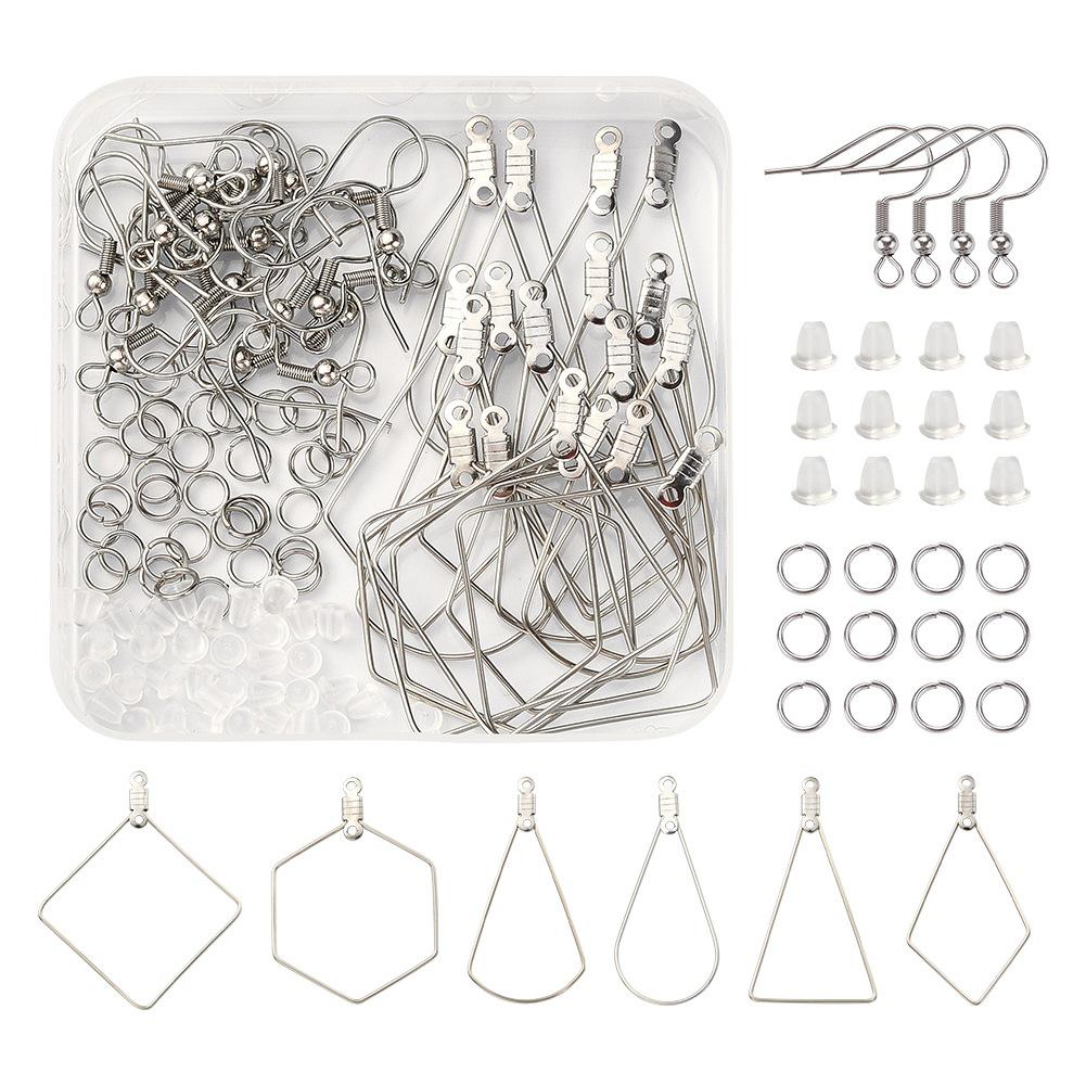 

DIY Handmade Earrings Jewelry Kit: Stainless Steel Large Ear Hooks & Materials for Self-Made Drops