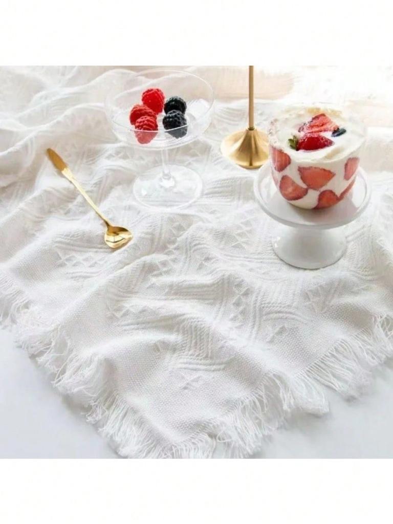 Portable White French Picnic Mat Universal Outdoor Tablecloth Sofa Cushion Camping Tent