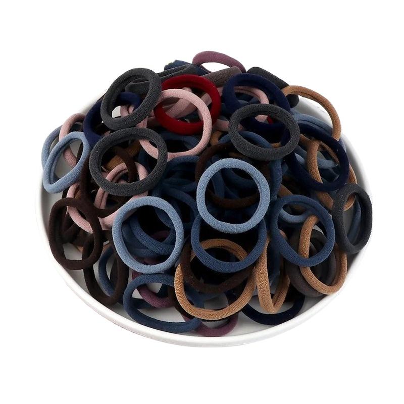 4cm Solid Color Elastic Hair Ties, Girls High Ponytail Towel Circle Hair Accessories