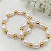 18k Gold Plated Pearl Bead Handmade Ring - Versatile, Fashionable Jewelry