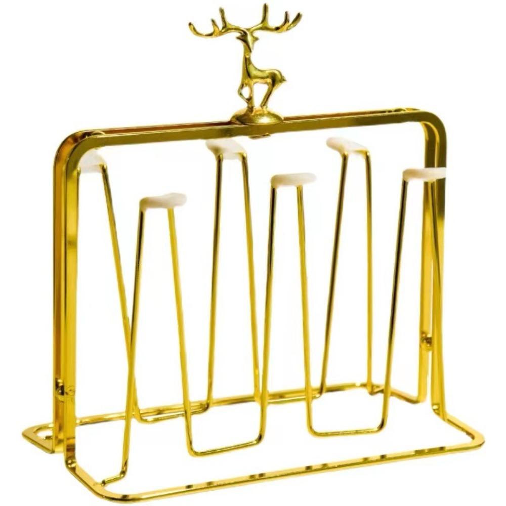 Iron Art Cup Storage Rack Reindeer Decorative Cups Shelf New Cup Tray Holder For Drying Cups
