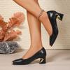 Women's Professional Dress Shoes 2025 Spring and Autumn New French Temperament Fashion Women's High-heeled Low-heeled Shoes.