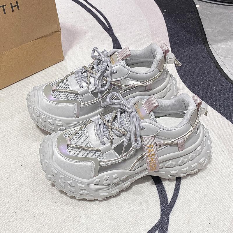 

Versatile mesh casual women s summer new sports shoes hollow thick-soled breathable sandals 40 сірий колір