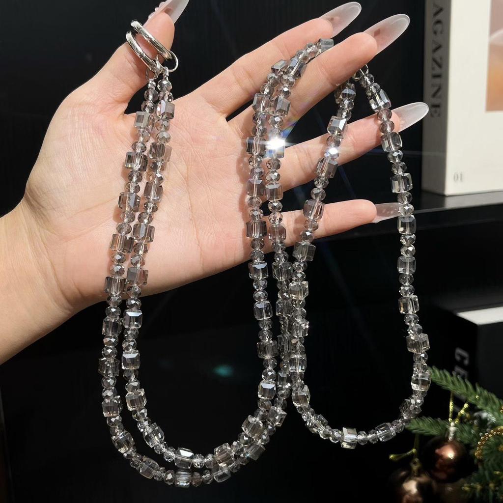 Handmade Sugar Crystal Beaded Phone Case Lanyard - Crossbody Wearable Chain