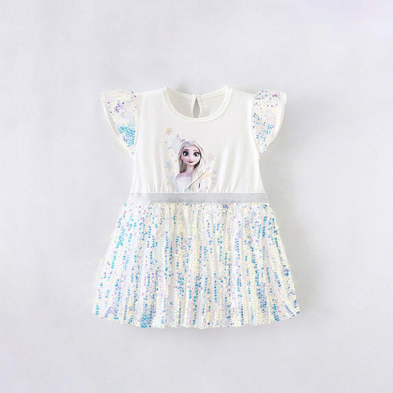 Cross-Border European and American Children s Princess Dress, New Summer Style, Round Neck, Stylish Dress, Girls  Dress, Cute Children s Clothing 9325 140