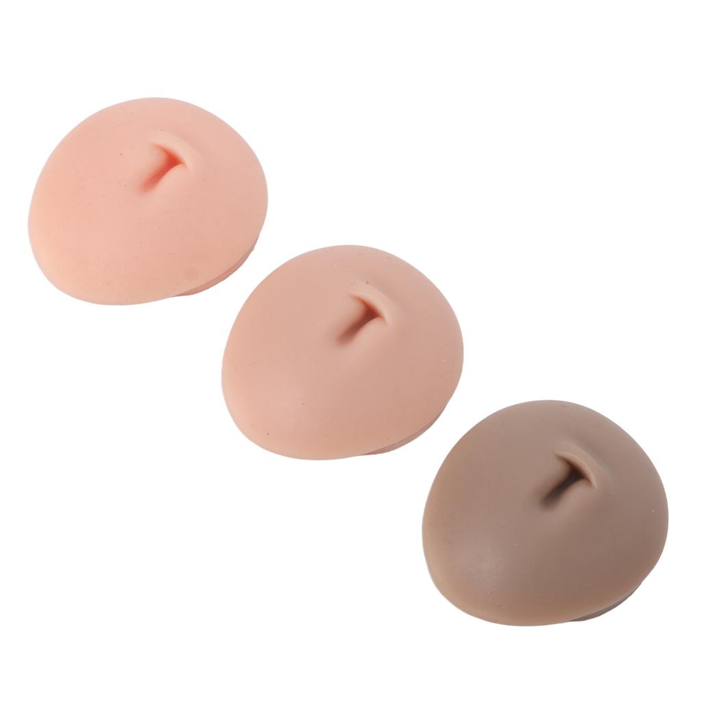3pcs 3D Silicone Button Belly Model Display Belly Piercing Practice Model for Acupuncture Teaching