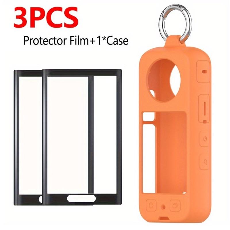 3Pcs Screen Protector Film+ 1Pcs Silicone Shell for Insta360 X5/X4/X3 Protector Anti-scratch