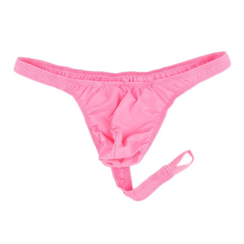 Men's Sexy Sissy Thong with U Convex Pouch G-String Briefs Underpants Gay Jockstrap Ring Penis Sexy Underwear