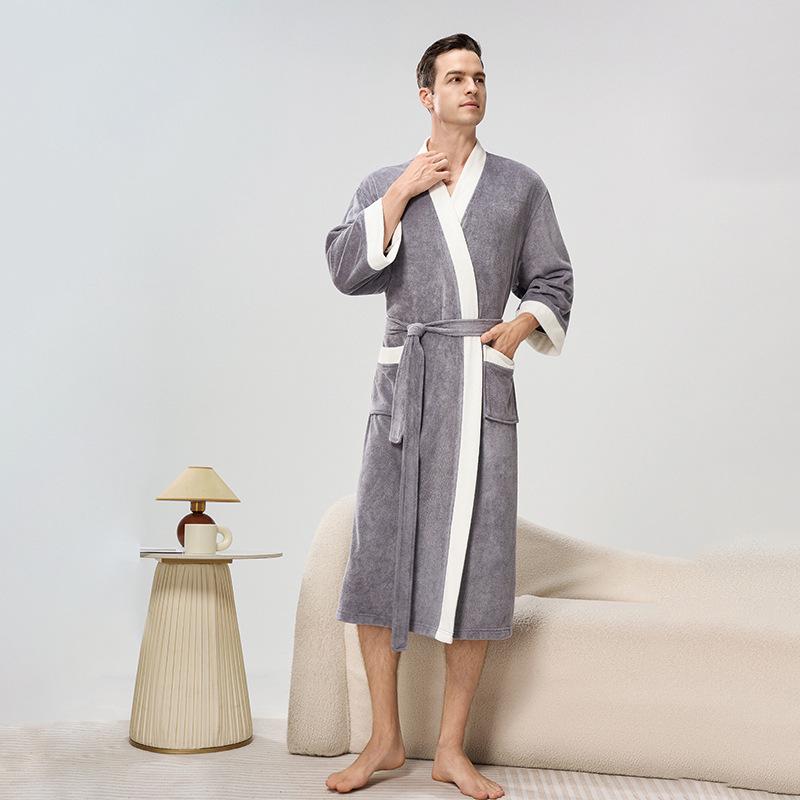 Unisex Towel Bathrobe - Four Seasons Style Yukata, Perfect for Hotel, Salon, Couples, and Women's Pajamas.