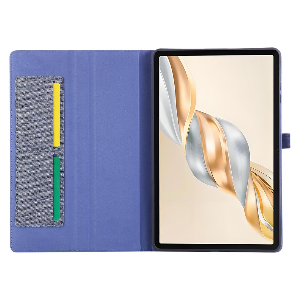 For Honor Pad X9a Leather Case Card Holder Cloth Texture Tablet Stand Cover