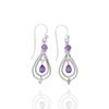Natural Amethyst Earrings, 925 Silver Jewelry, Purple Gemstone, Gift for Wife