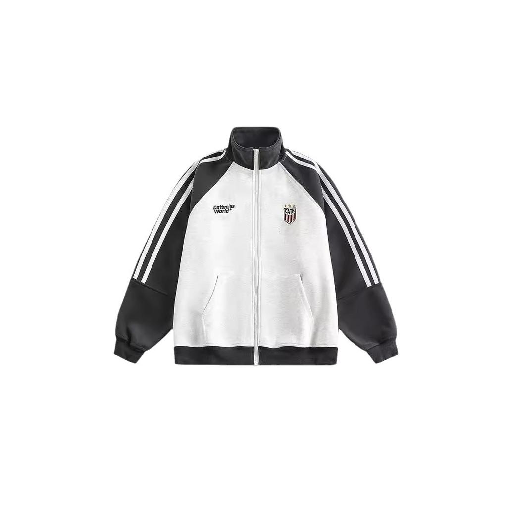 Dreistreifiger Cardigan-Pulloverjacke Herren Herbst und Winter Jungenkragen Sportjacke