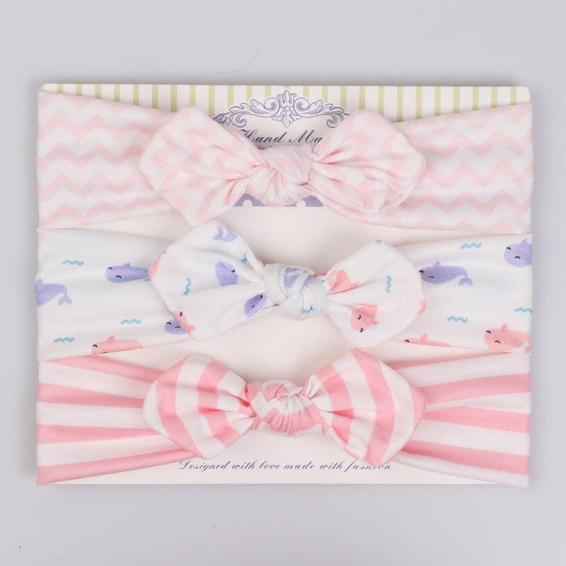 

3 шт./компл. повязки на голову для новорожденных, эластичная повязка для волос, детские головные уборы в полоску и горошек для девочек, тюрбан с цветочным принтом и бантом, аксессуары для волос