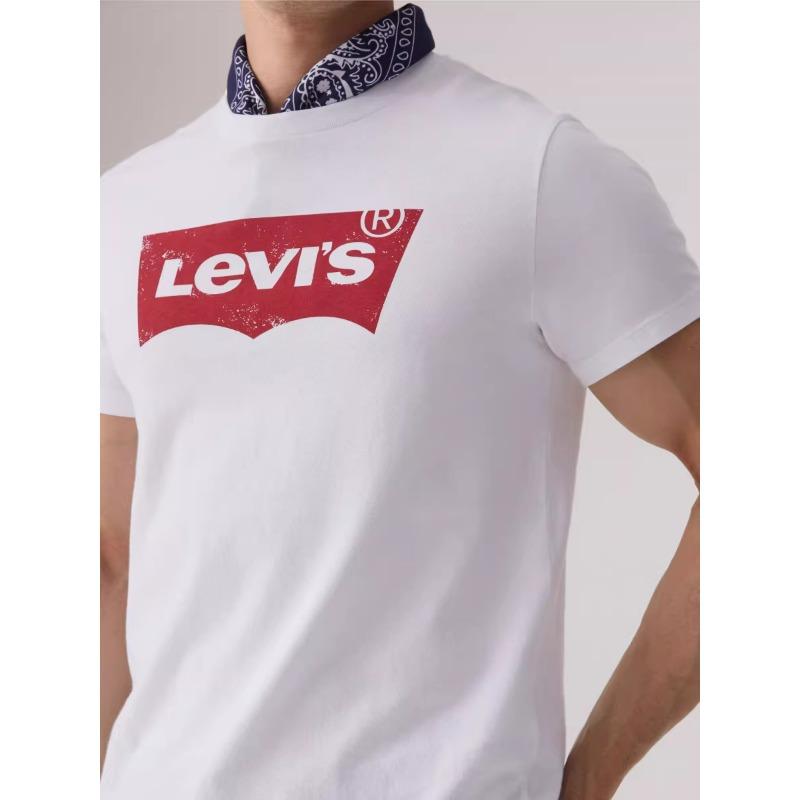 Levis Maglietta a Maniche Corte Girocollo Semplice Comoda Stampa Logo Unisex Bianca 002A0-0000