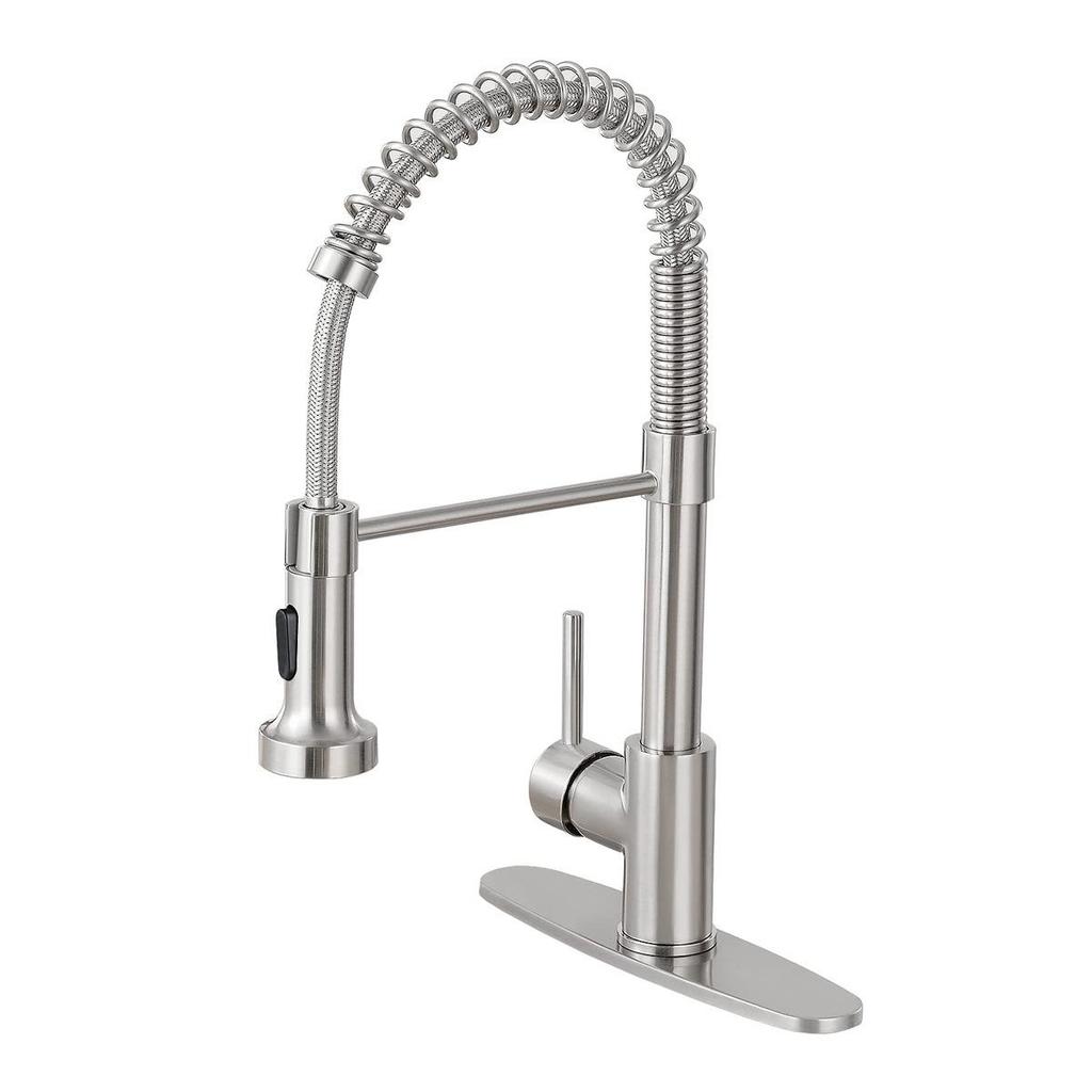Stainless Steel Pull-Out Kitchen Faucet with Hot & Cold Extension for Vegetable Washing