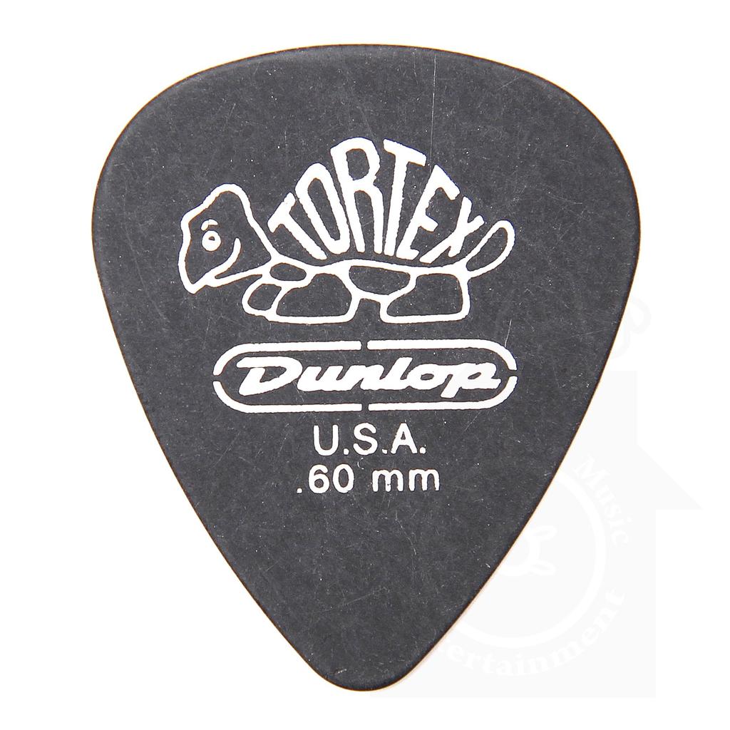 Jim Dunlop Tortex Standard Pitch Black with Musent Custom Players Picks Picks, 24-Pack, 0.60mm, 488B060-BLK-24P