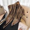 Luxury Brand Leopard Print Headband Scarf Women Fashion Silk Satin Hair Band Bag Wrist Bandana Neckerhicef Shawl Wraps 90X90cm