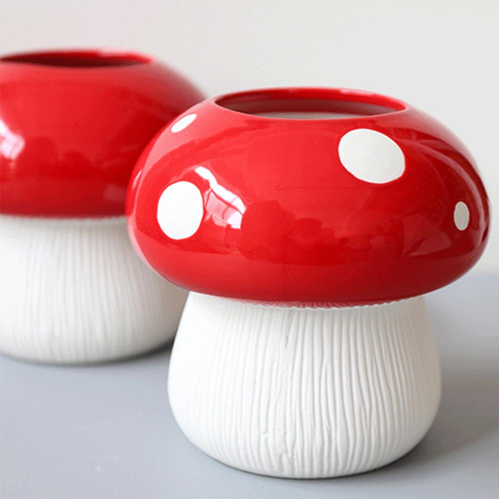 Kreative Pilz Vase Keramik Hydrokultur Vase Blume Anordnung Wohnkultur Desktop Ornamente Blumentopf