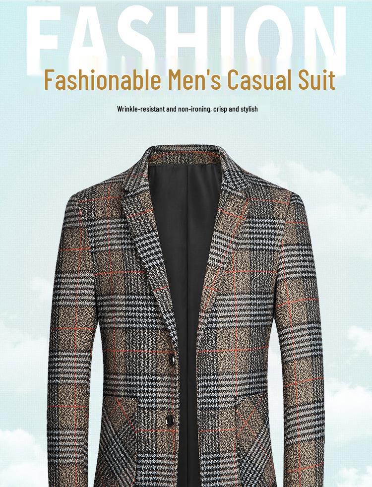 2025 Men's Slim Fit Single-Breasted Blazer: Spring & Autumn Casual Korean Style Fashion Trend