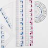 Professional Math Geometry Tool for Student Drawing Plastic Drawing Rulers with Square Straight Ruler Math Protractor