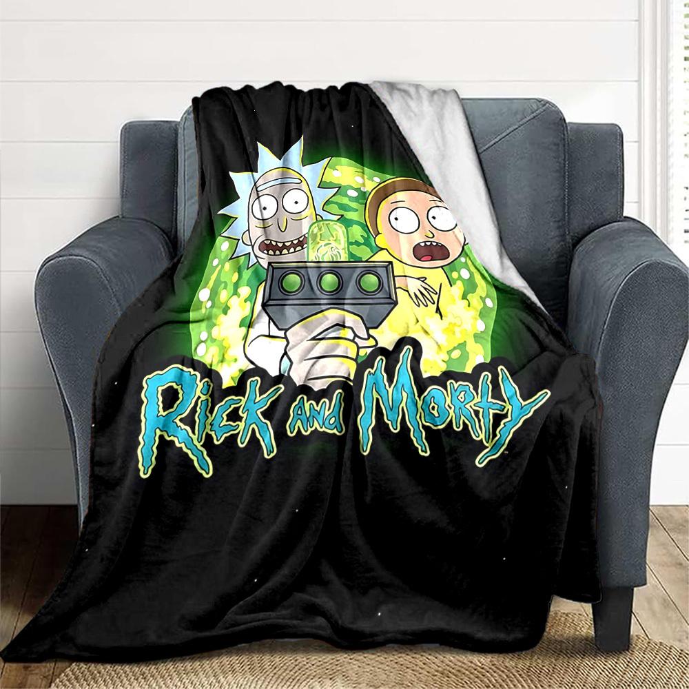 1 Stück RickMorty Flanell-Kuscheldecke Leicht Weich Warm Ganzjahresdecke für Sofa, Bett, Reisen,L1028062