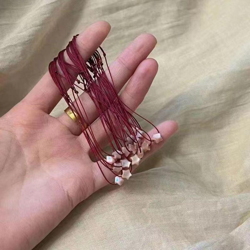 Lucky Red Rope Star Pentagram Bracelets On Hand For Friendship Adjustable Chain  Hand Jewelry Gifts Accessories