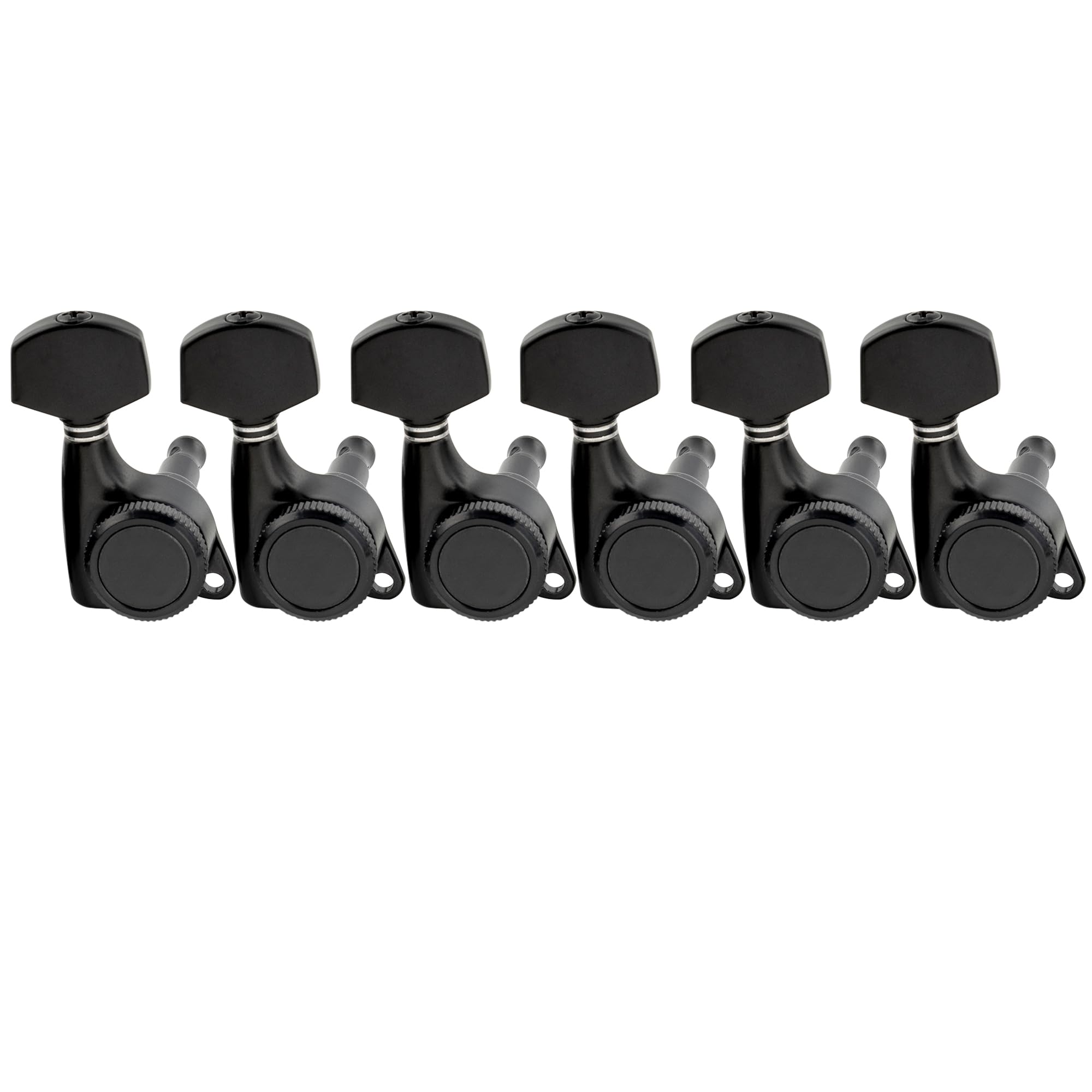

Musiclily Pro 6-String Locking Tuners for ST Strat/TL Telecaster Electric Guitars, Black Hex Buttons