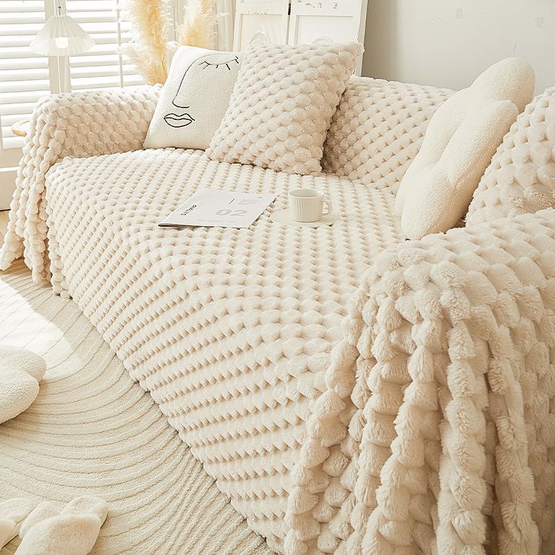 Winter Thickened Cotton Velvet Sofa Cover Cloth A Whole Piece of Full Covered Armrest Cover Towel Sofa Cover All-Inclusive Universal Seat Cushion