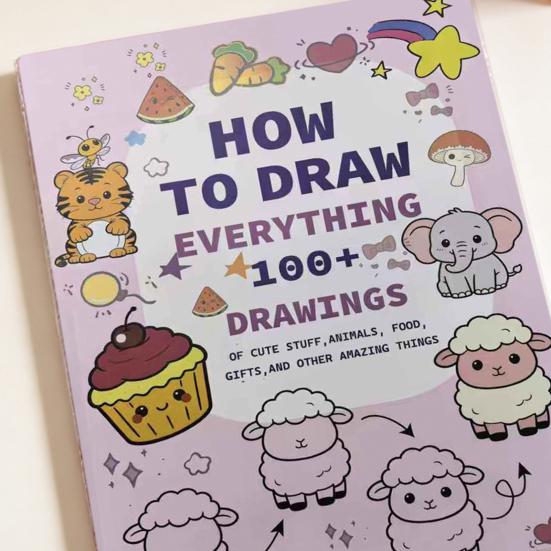 Jak Rysować Wszystko Kolorowanka 100 Obrazków Łatwe do Nauki Kroki Kolorowanka dla Początkujących I Artystów do Markery Kredki Akwarele