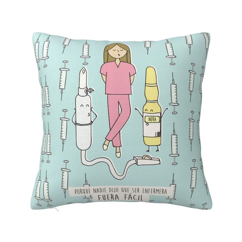 Enfermera En Apuros Doctor Nurse Medical Throw Pillow Case Bedroom Decoration Sofa Cushion Cover Polyester Soft Pillowcase