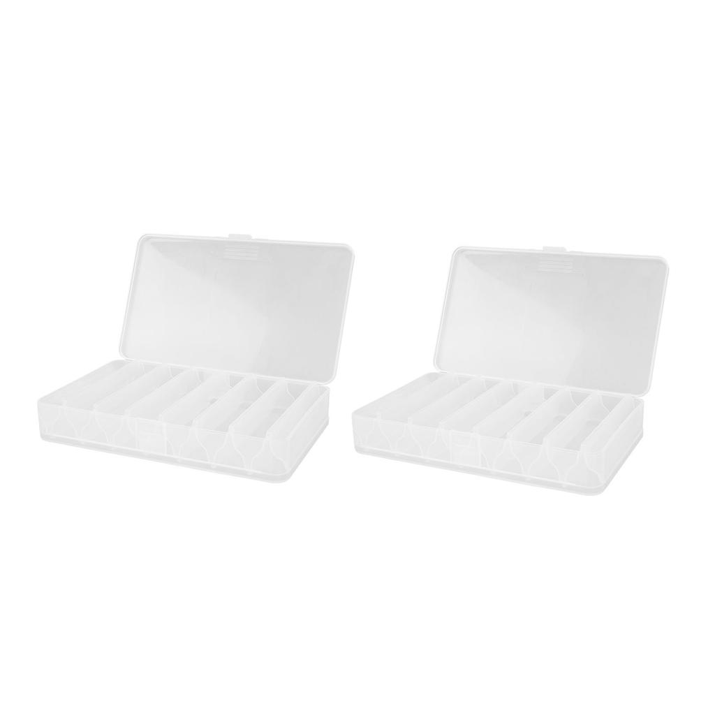 2PCS Fishing Lure Tackle Box Plastic Clear Visible Fishing Lure Bait Squid Jig Hooks Accessory Storage Case Container