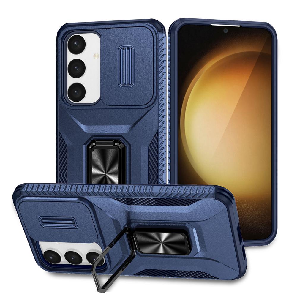 KEYSION Nárazuvzdorné pouzdro pro Samsung S24 Ultra 5G S24+ S23 FE Slide Ochranný kroužek na fotoaparát Kryt na telefon pro Galaxy S23 Ultra