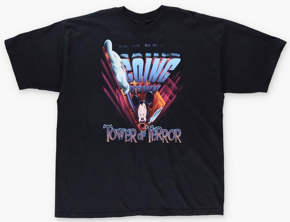Walt Disney Mickey Mouse Going Down Tower Of Terror T-shirt Size S-5XL Reprint M