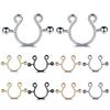 2 stuks/lot Chirurgisch Staal Nep Sexy Tepelklemringen Bedel Faux Tepelschild Niet-piercing Ringen Lichaamssieraden voor Vrouwen Cadeau