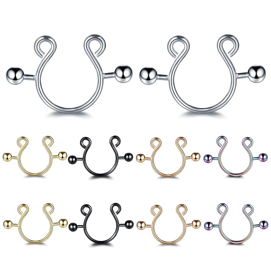 2 stuks/lot Chirurgisch Staal Nep Sexy Tepelklemringen Bedel Faux Tepelschild Niet-piercing Ringen Lichaamssieraden voor Vrouwen Cadeau