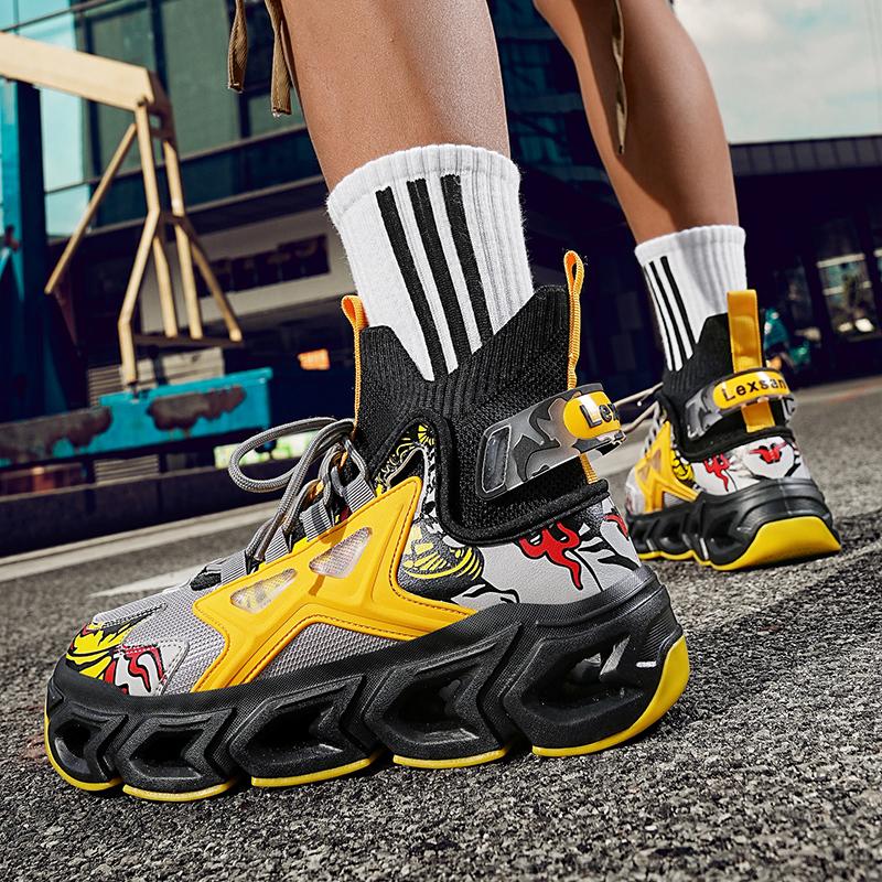 Running Shoes Men Thick-soled Lightweight Mesh Wear-resistant Casual Shoes Men Outdoor Comfortable Soft Lace-up Sports Shoes Men