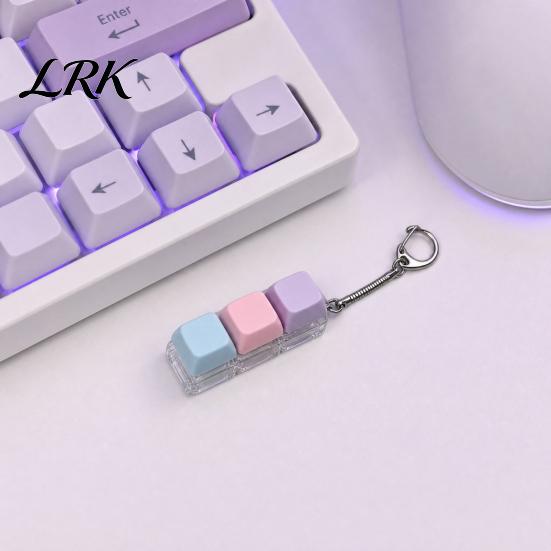 Sensory Keyboard Toy 2/3/4/9-Keys Fidget Toy, Stress Relief Push Button Finger LED Light-up Keychain Clicker Mechanical