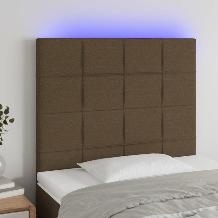 VidaXL LED Headboard Bedroom Furniture Single Bed Accessory Headboard Bed Frame Interior Dark Brown 3122409