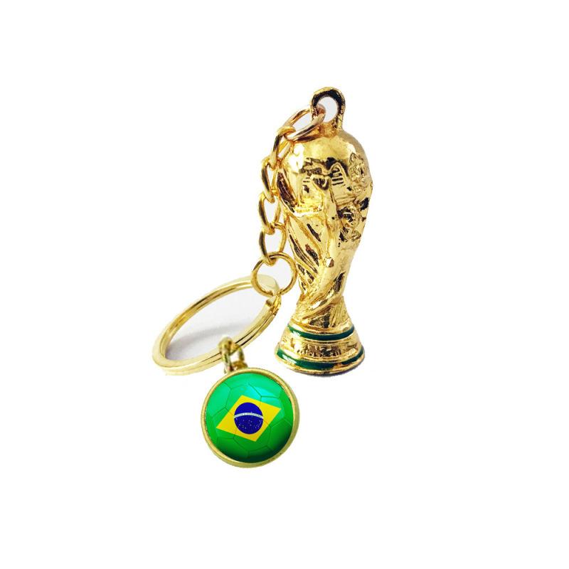 2022 Qatar World Cup Trophy Soccer National Flag Keychains Football Souvenirs Backpack Accessories