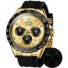 OLEVS Men's Watch Easy To Read Sports Popular Fashion Brand Japan-Quartz Stopwatch 24 Hour Date Waterproof Gold